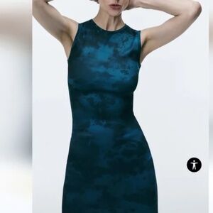 NWT Zara  Tie Dye Knit Bodycon Sleeveless midi Dress size S